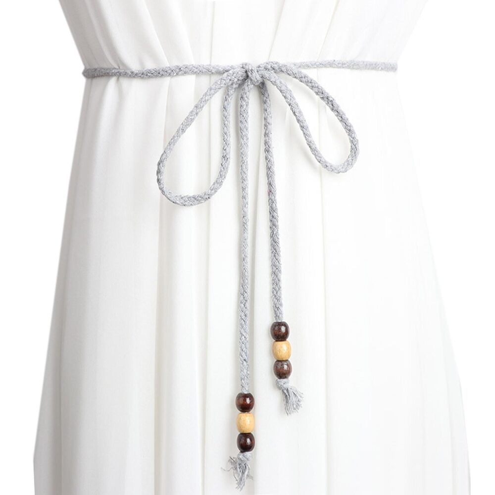 9384 Women Girls Boho Weave Cotton Braided Waist Tie Belt Wrap Cloth Belts